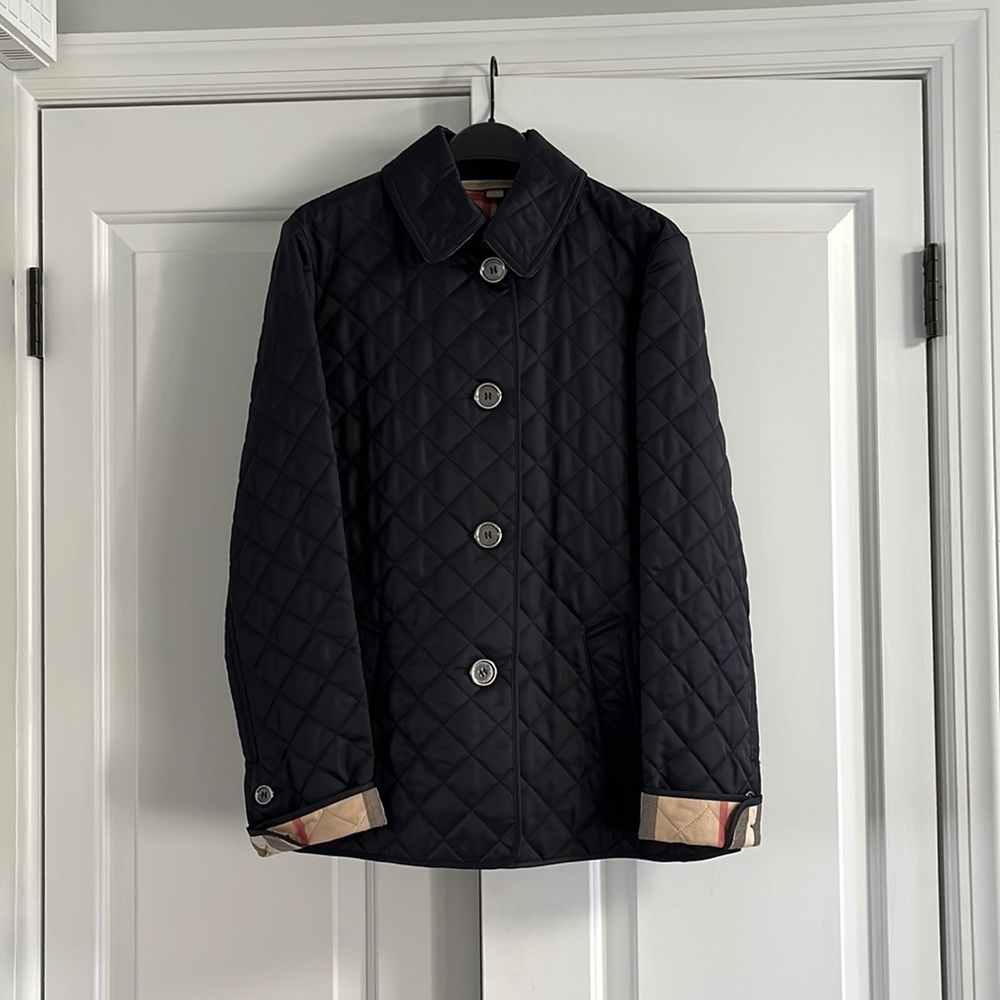 Burberry Women’s Navy Blue Quilted Jacket